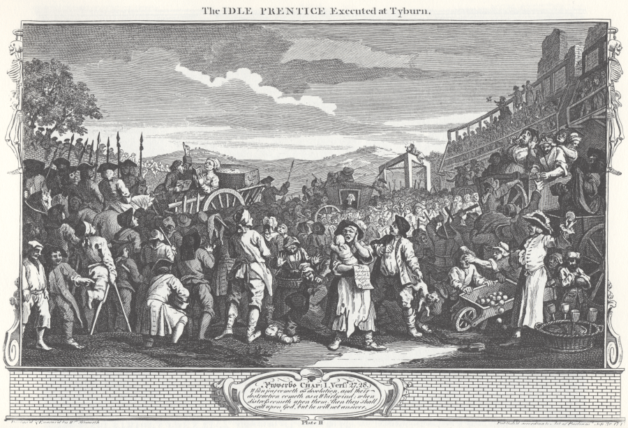 TT21 - William_Hogarth_-_Industry_and_Idleness,_Plate_11;_The_Idle_'Prentice_Executed at Tyburn